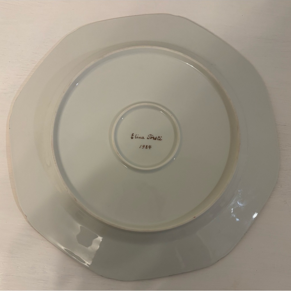 Vintage Hand Painted Signed Lusterware Pansies Spring Dish Platter. Gorgeous 13” - Picture 4 of 4